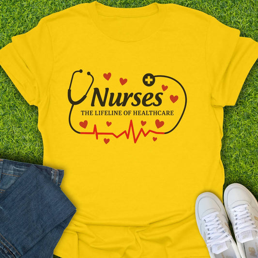 T-Shirt Daisy / S Nurses The Lifeline Of Healthcare Tee