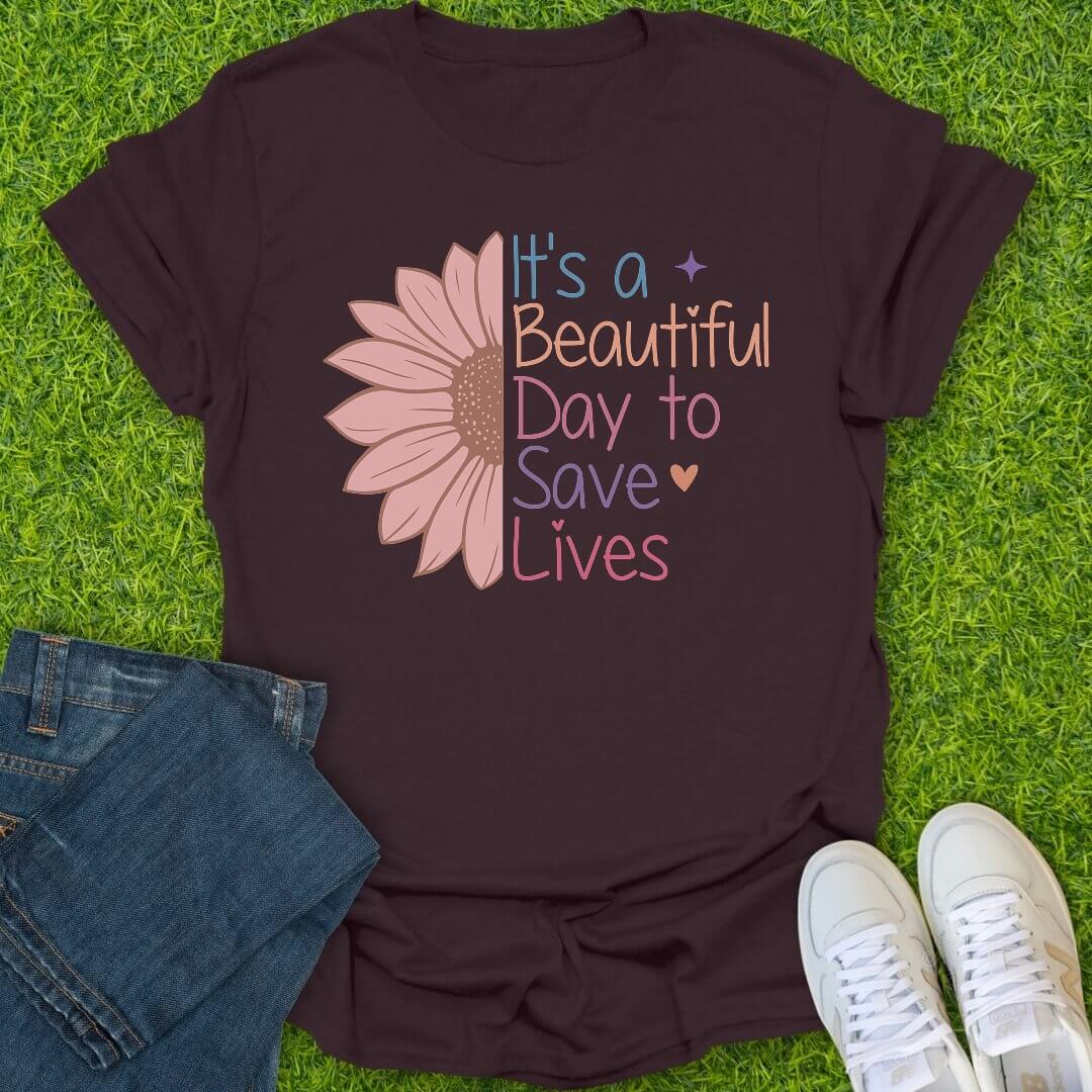 T-Shirt Dark Chocolate / S Sunshine & Stethoscope Tee