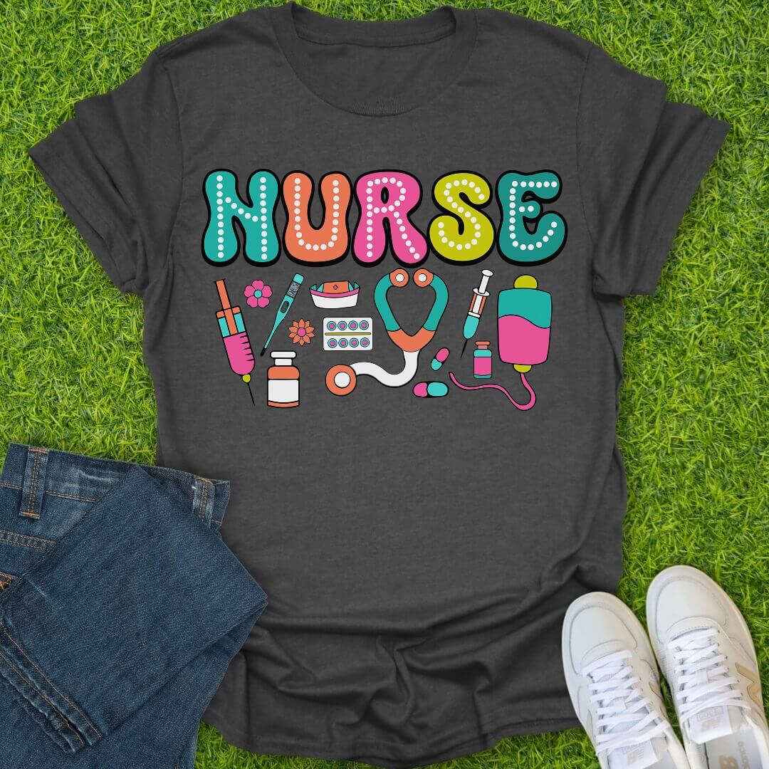 T-Shirt Dark Heather / S Doodle Pop Tee