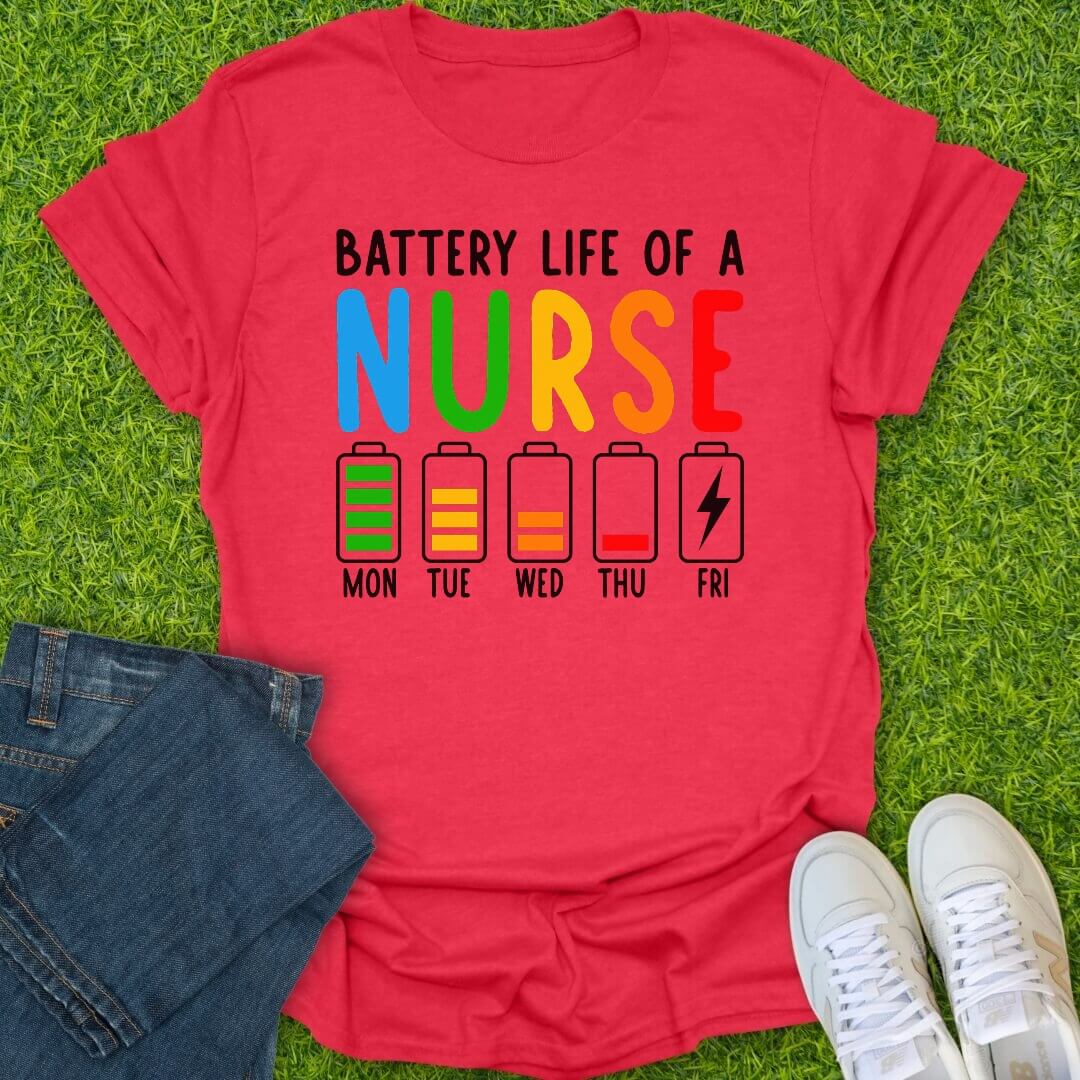 T-Shirt Heather Red / S Battery Life Tee