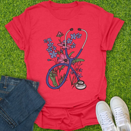 T-Shirt Heather Red / S Healing Blooms Tee