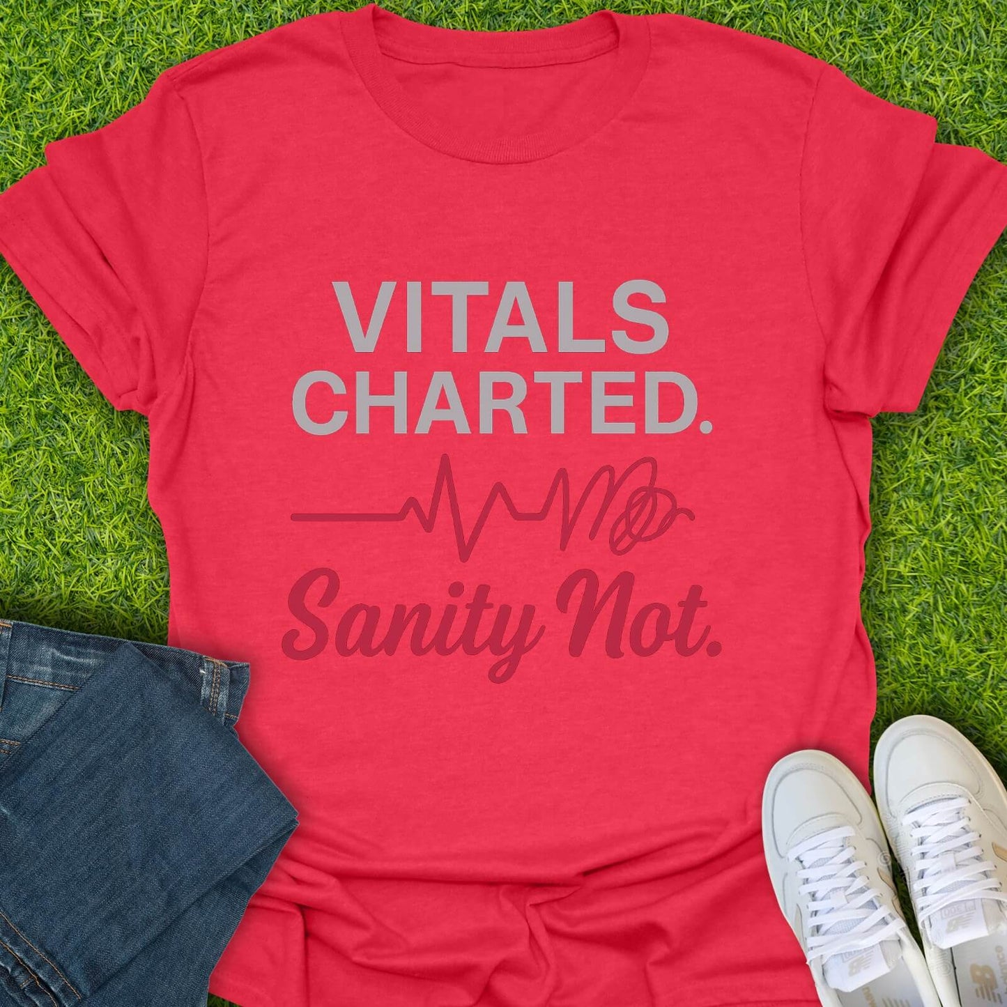 T-Shirt Heather Red / S Vitals Charted Sanity Not Tee