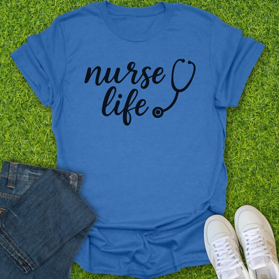 T-Shirt Heather Royal / S Nurse Life Script Tee