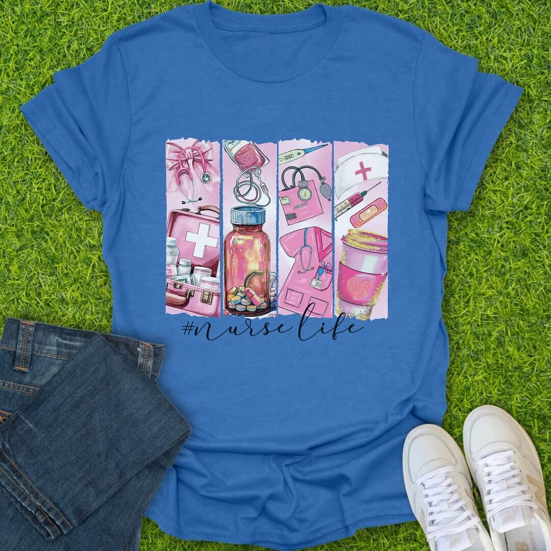 T-Shirt Heather Royal / S Pink Essentials Tee