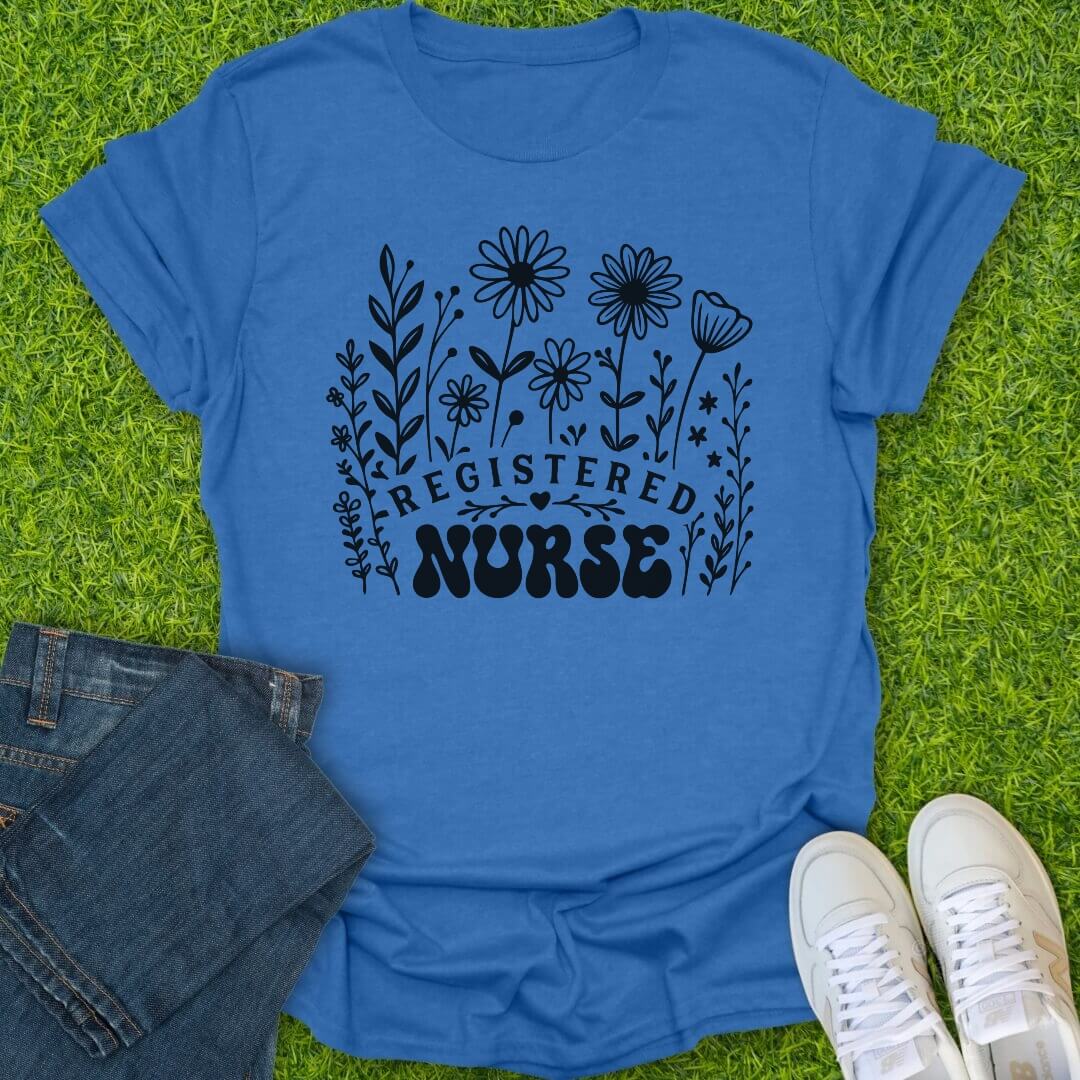 T-Shirt Heather Royal / S Wildflower In Scrubs Tee