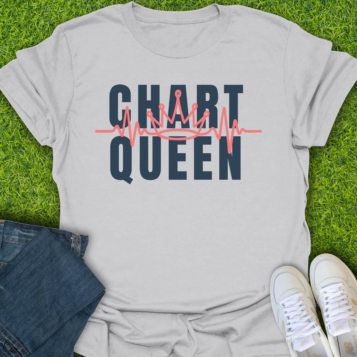 T-Shirt Ice Grey / S Chart Queen Tee