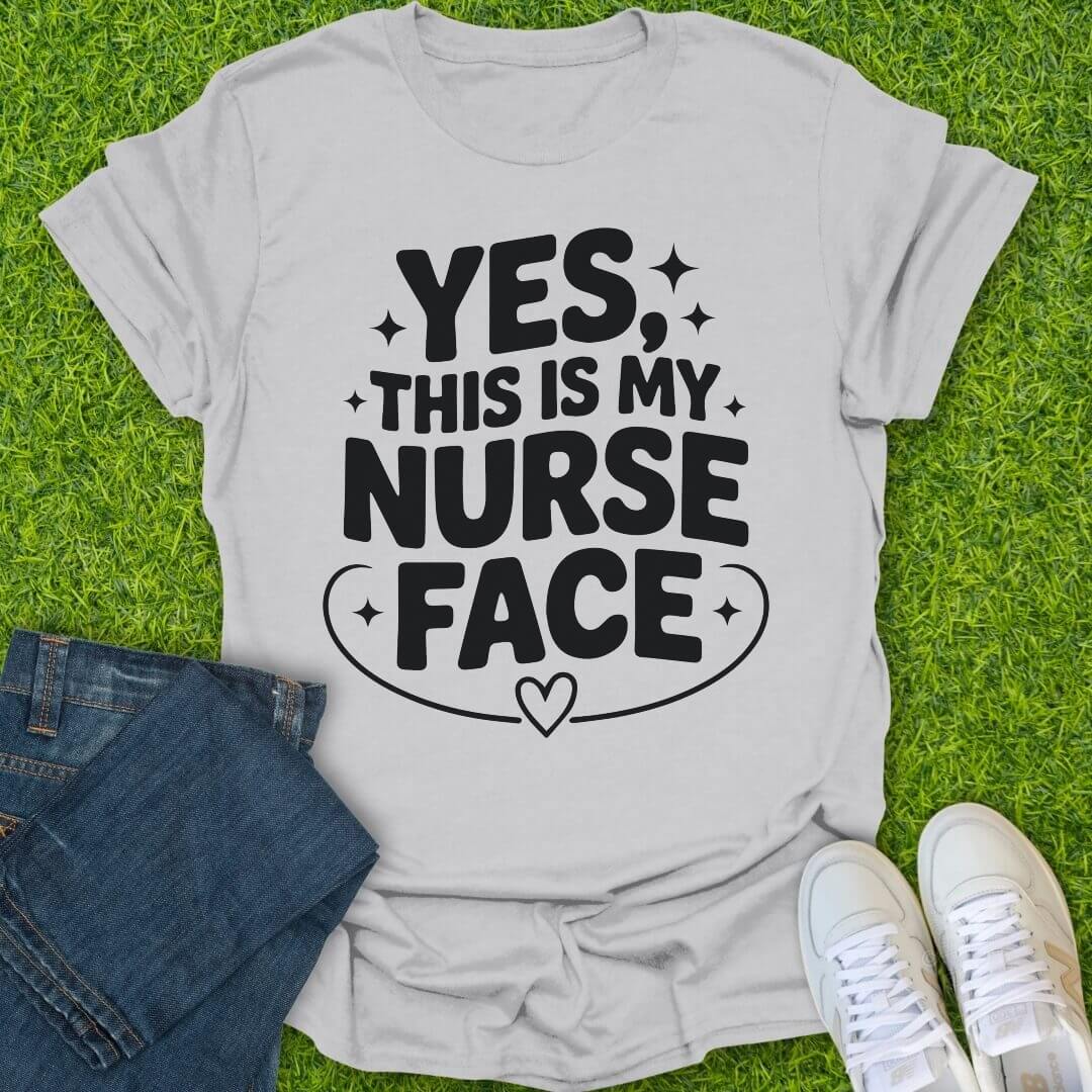 T-Shirt Ice Grey / S This Is My Nurse Face Tee
