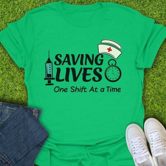 T-Shirt Irish Green / S Saving Lives One Shift At A Time Tee