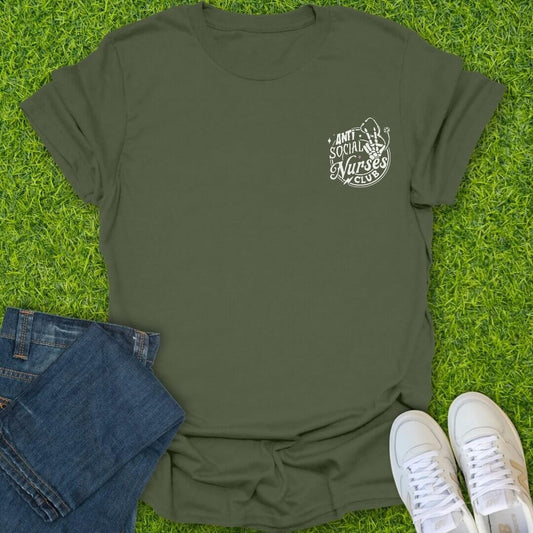 T-Shirt Military Green / S Anti Social Nurses Club Tee