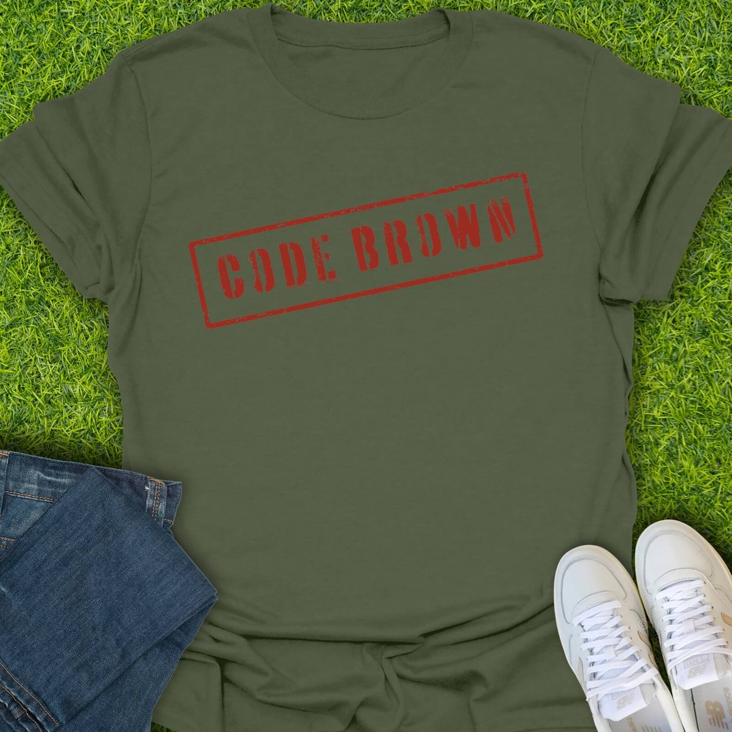 T-Shirt Military Green / S Code Brown Tee