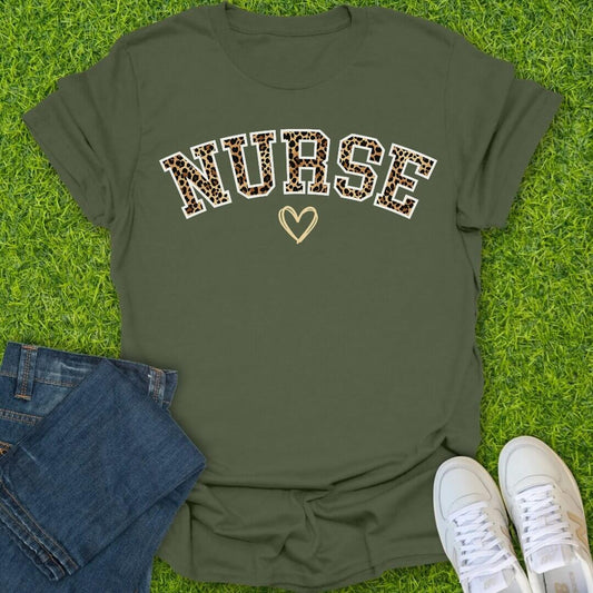 T-Shirt Military Green / S Leopard Nurse Arch Tee