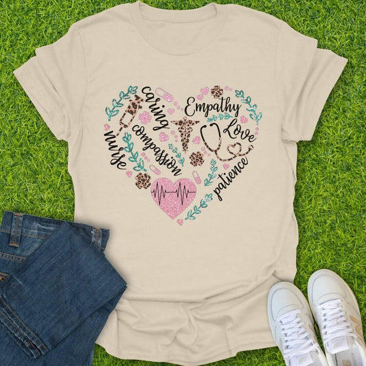 T-Shirt Natural / S Heart of a Nurse Tee