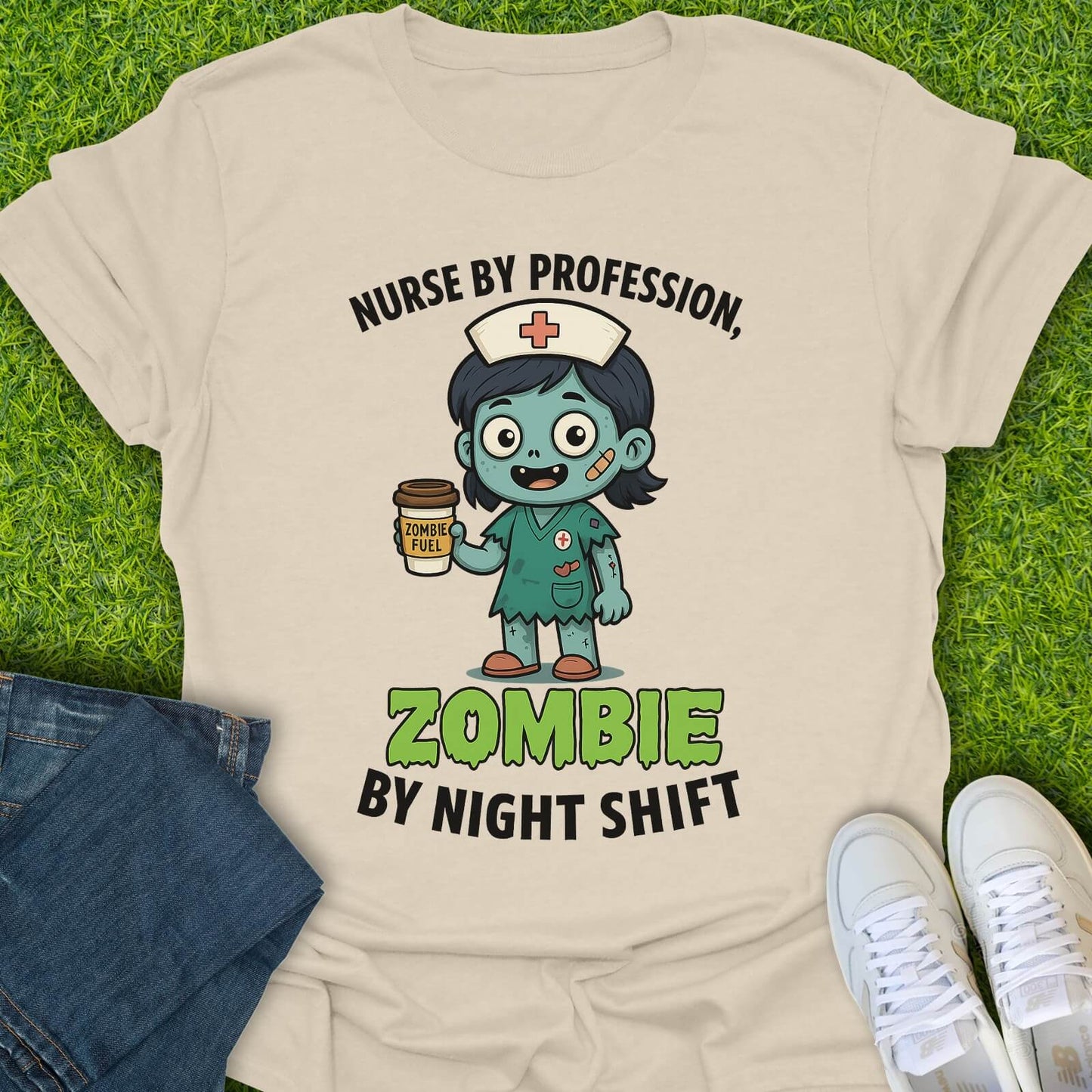 T-Shirt Natural / S Zombie By Night Shift Tee