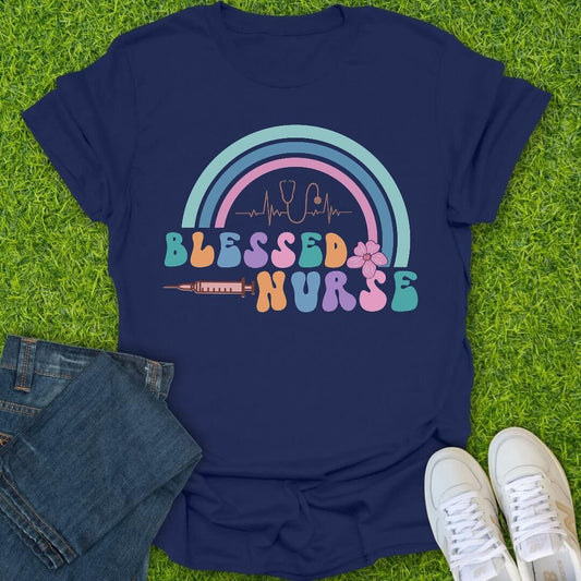 T-Shirt Navy / S Blessed Nurse Energy Tee