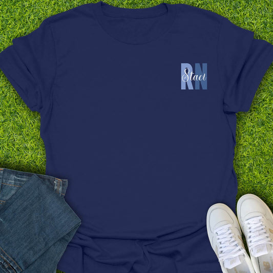 T-Shirt Navy / S Custom RN Nurse Name Tee