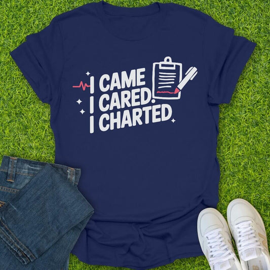 T-Shirt Navy / S I Came. I Cared. I Charted Tee