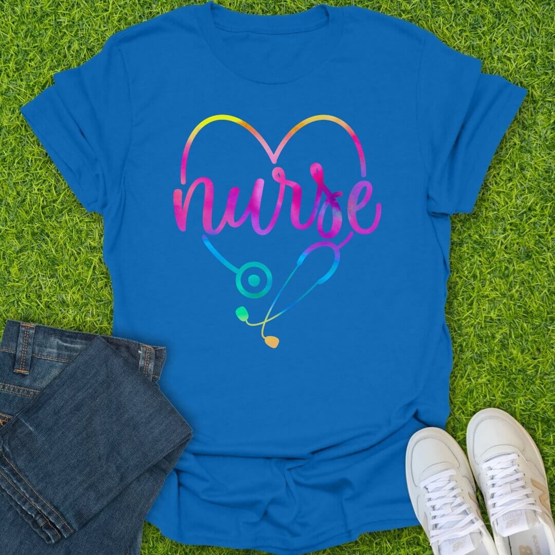 T-Shirt Royal / S Rainbow Nurse Tee