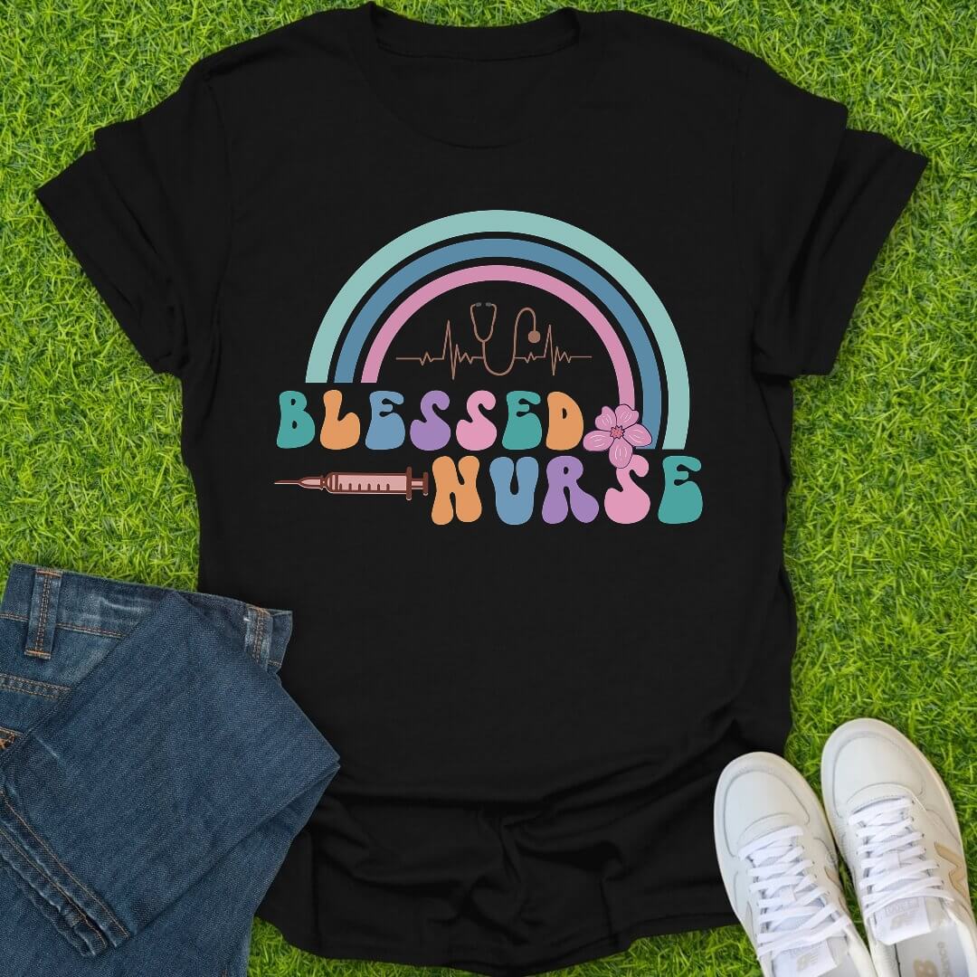 T-Shirt Black / S Blessed Nurse Energy Tee