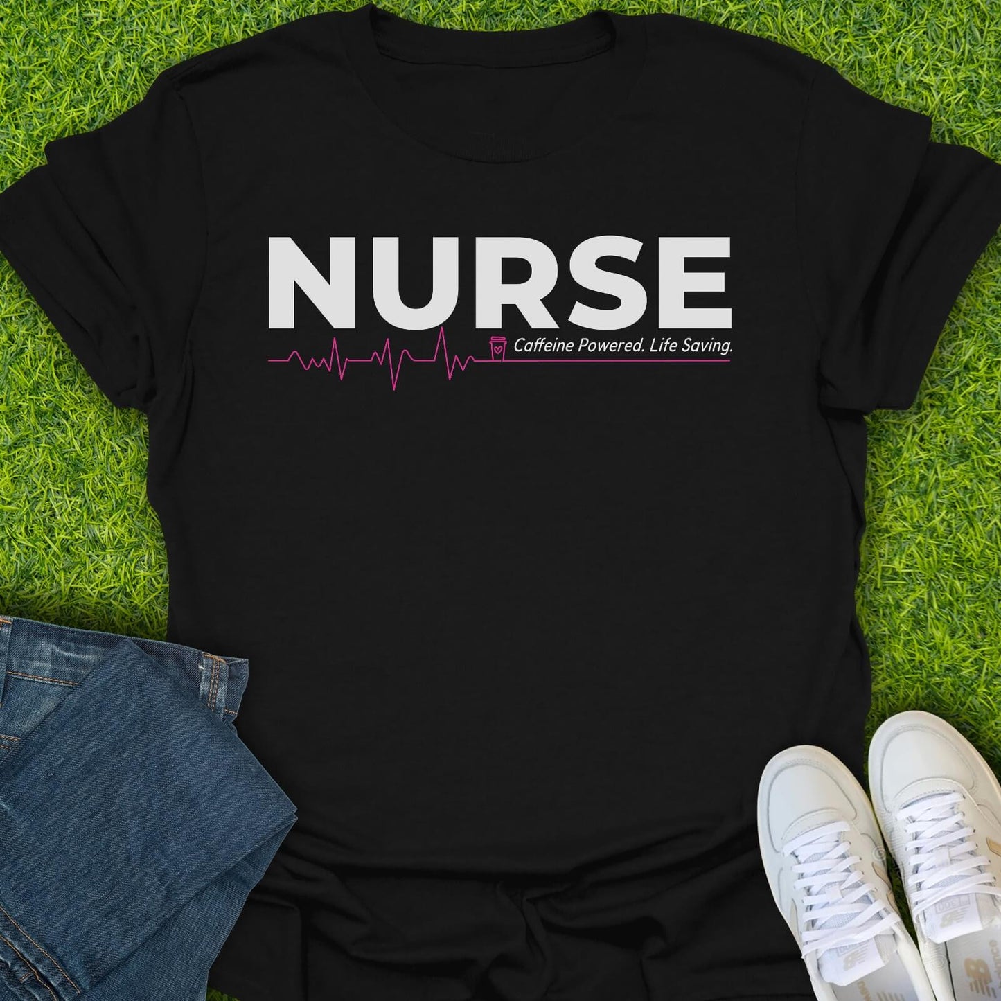 T-Shirt Black / S Caffeine Powered Life Saving Tee