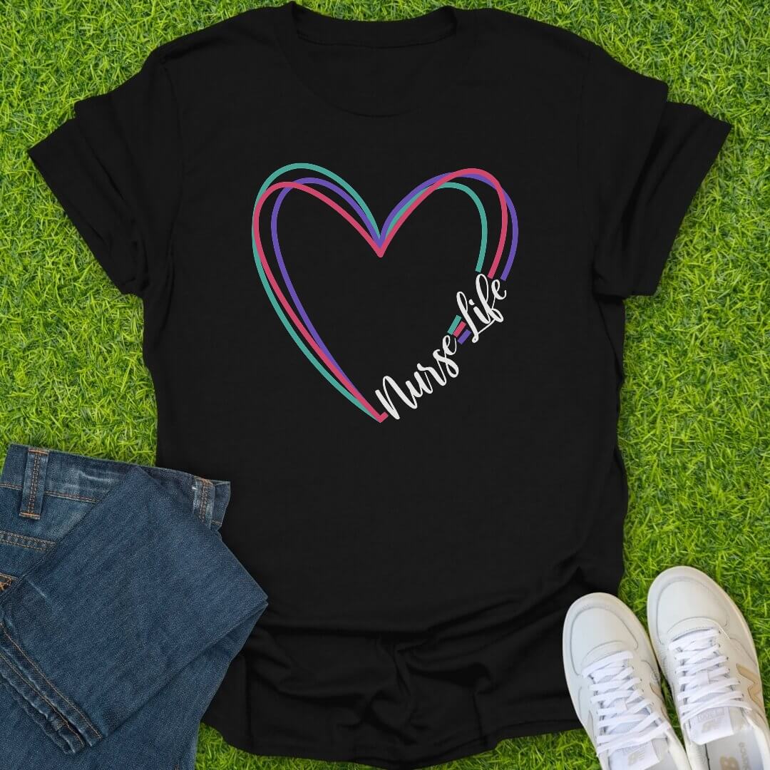 T-Shirt Black / S Colorful Nurse Life Tee