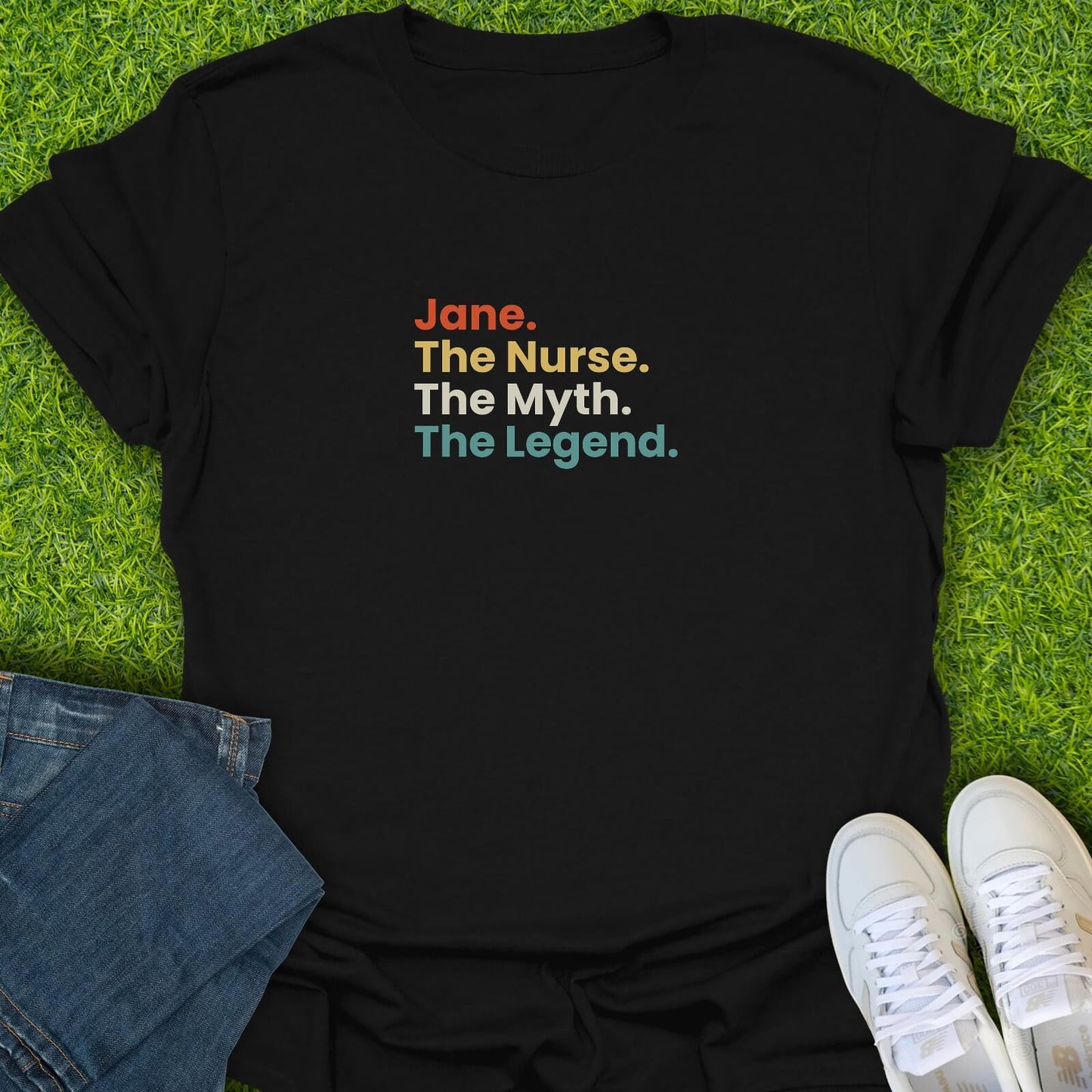 T-Shirt Black / S Custom The Nurse The Myth The Legend Tee