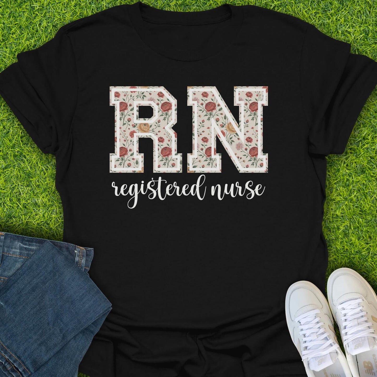 T-Shirt Black / S Floral RN Tee