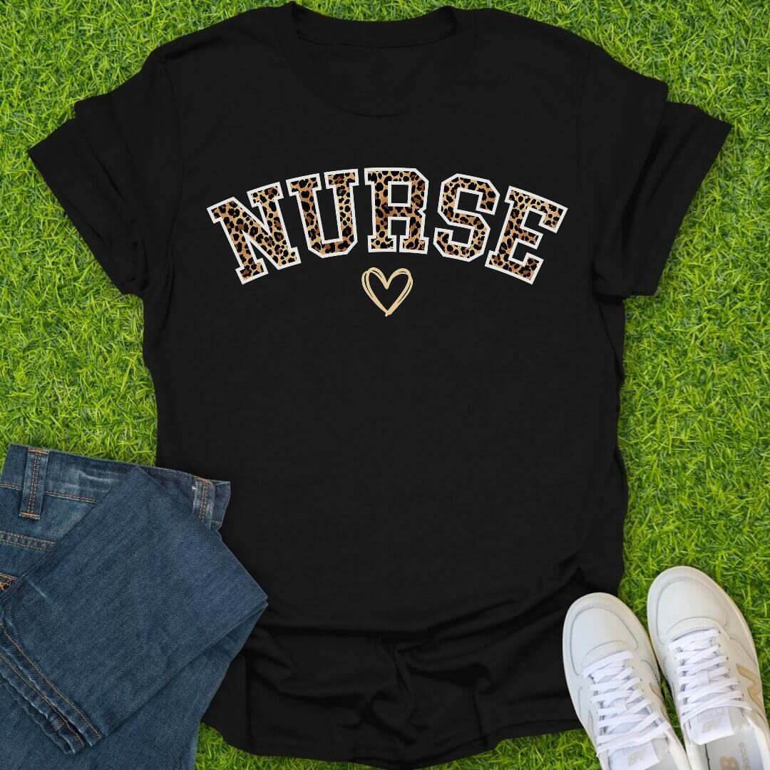 T-Shirt Black / S Leopard Nurse Arch Tee