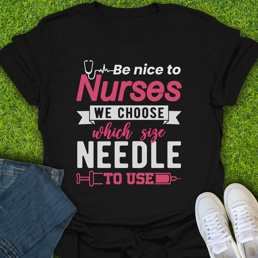 T-Shirt Black / S Which Size Needle Tee