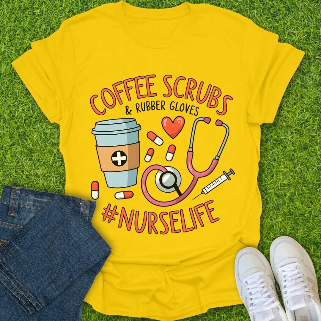 T-Shirt Daisy / S Coffee Scrubs Tee