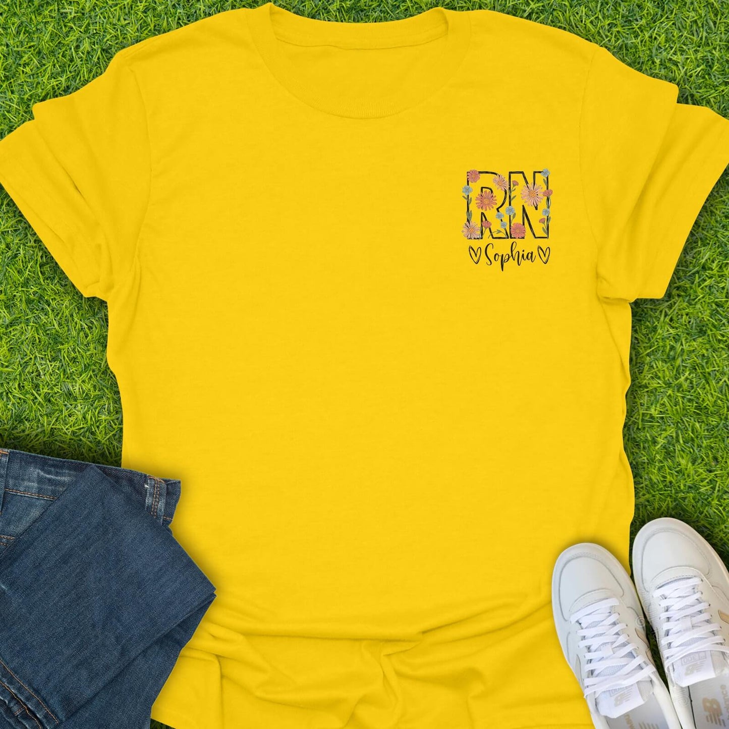 T-Shirt Daisy / S Custom Bold Floral RN Tee