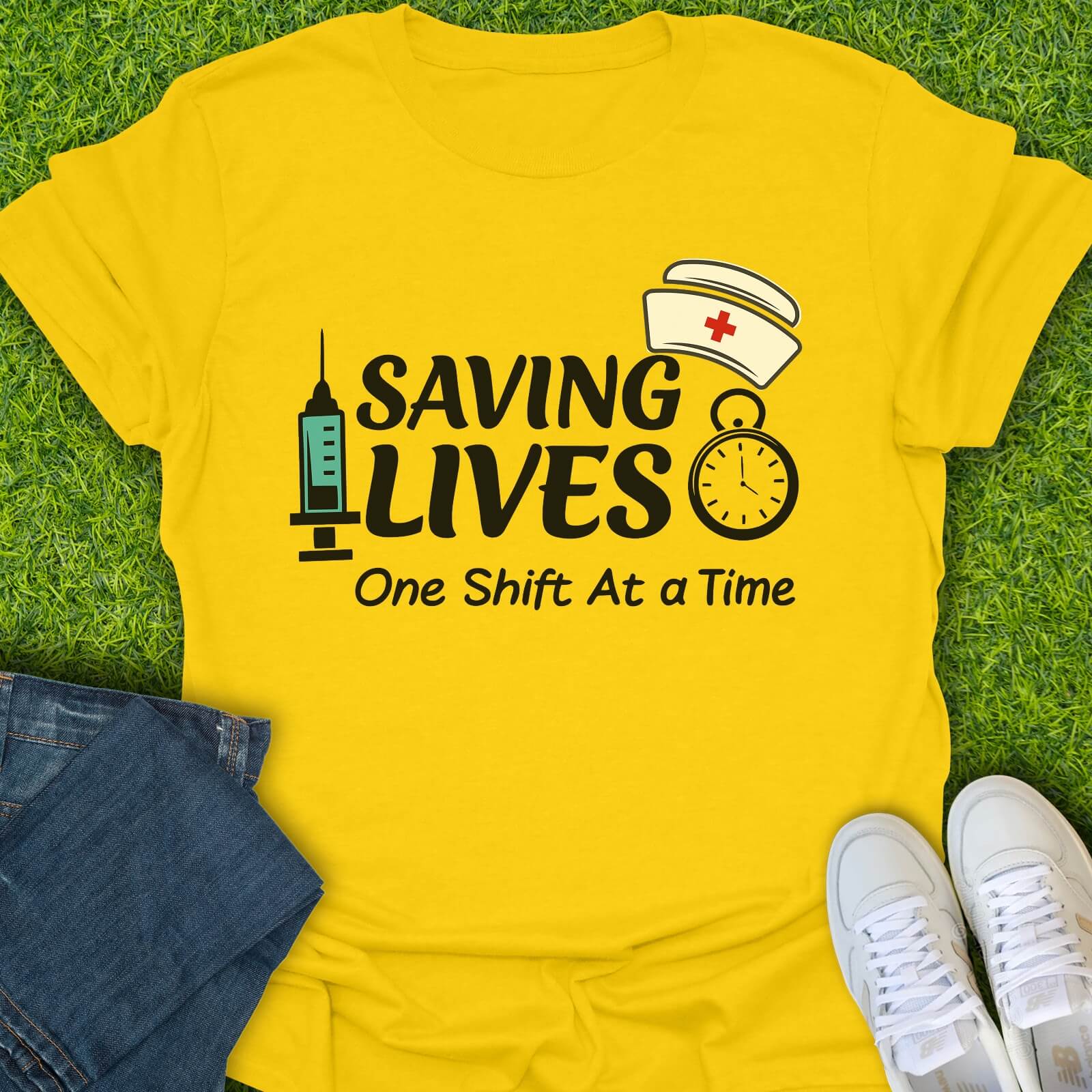 T-Shirt Daisy / S Saving Lives One Shift At A Time Tee