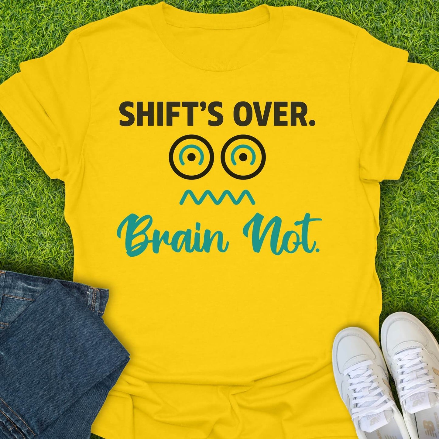 T-Shirt Daisy / S Shift's Over, Brain Not Tee