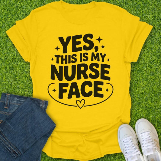 T-Shirt Daisy / S This Is My Nurse Face Tee