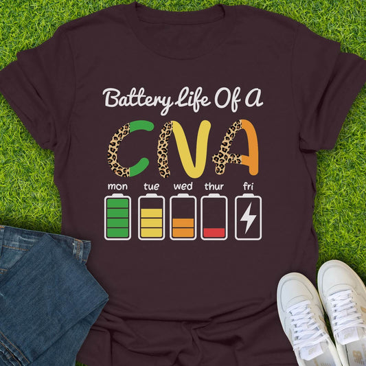 T-Shirt Dark Chocolate / S Battery Life Of A CNA Tee