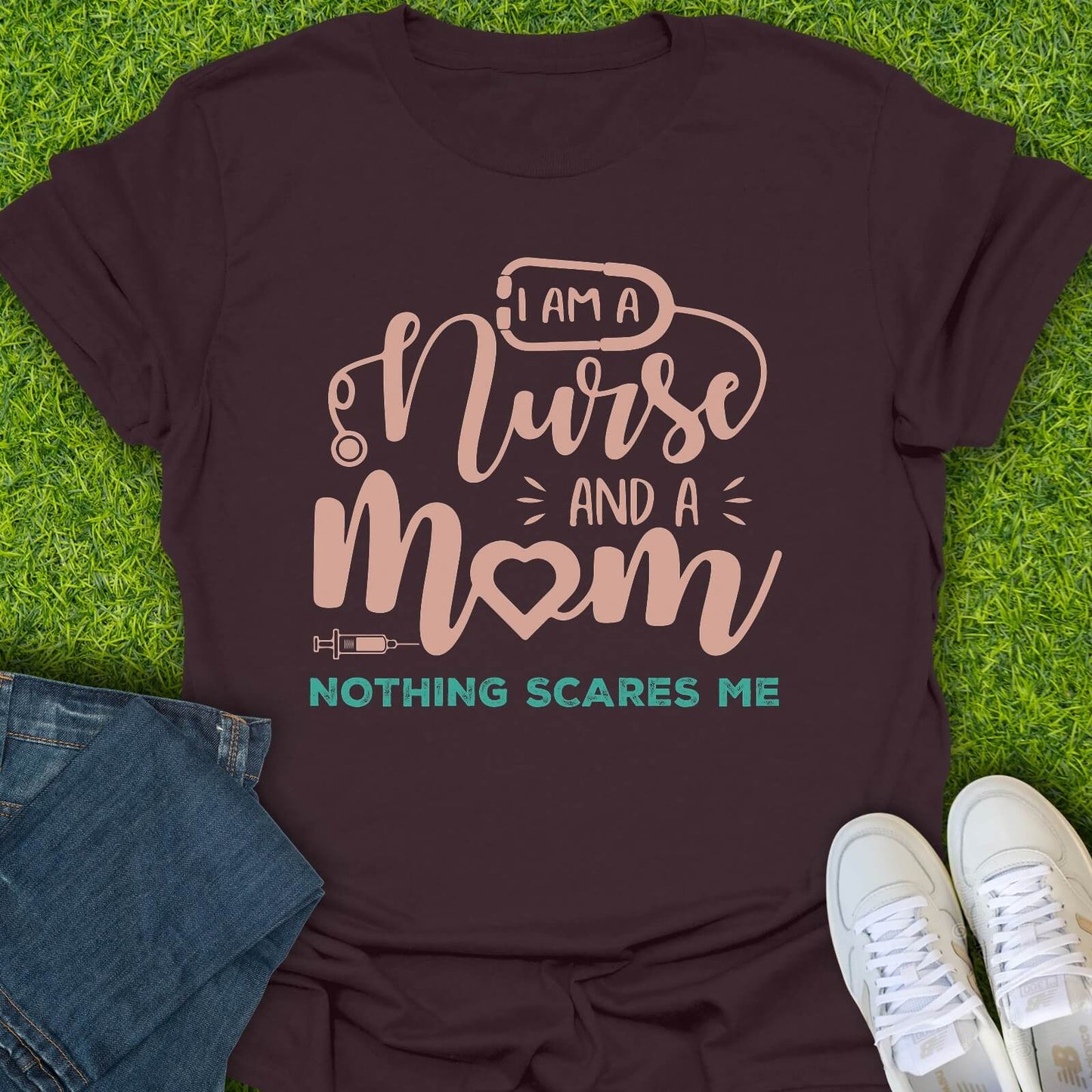 T-Shirt Dark Chocolate / S Fearless Nurse Mom Tee