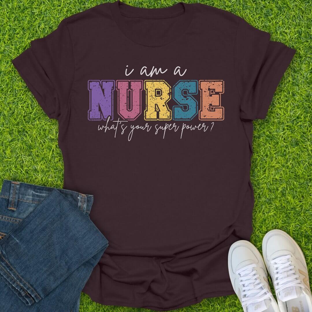 T-Shirt Dark Chocolate / S Nurse Superpower Tee