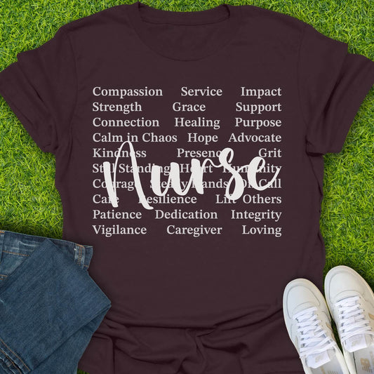 T-Shirt Dark Chocolate / S Nurse Words Tee