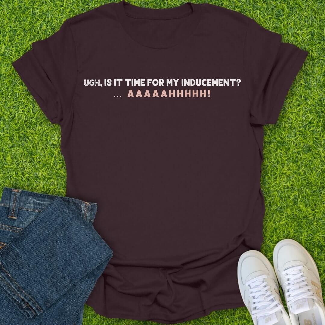 T-Shirt Dark Chocolate / S Paging My Induction Nurse Tee