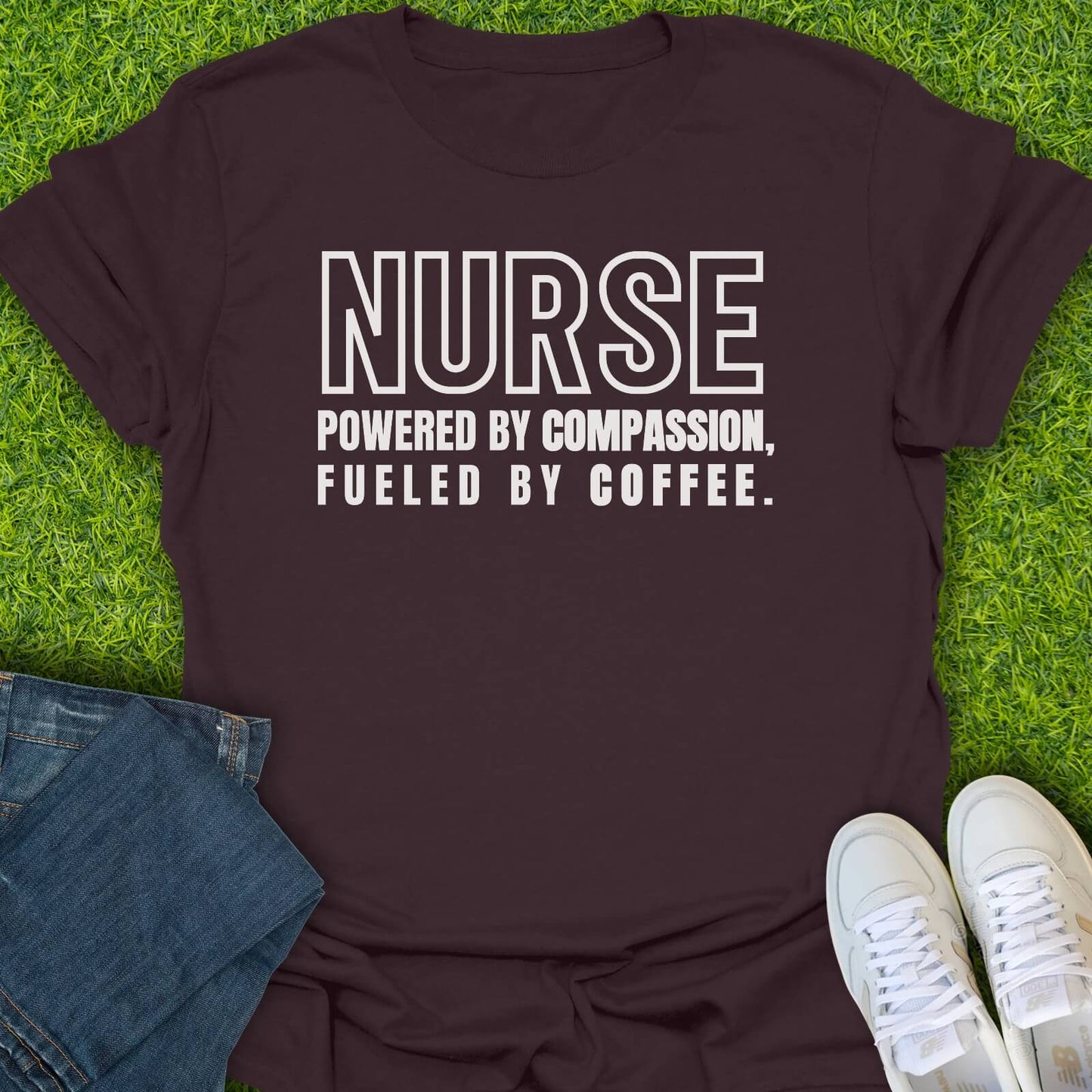 T-Shirt Dark Chocolate / S Powered by Compassion Tee