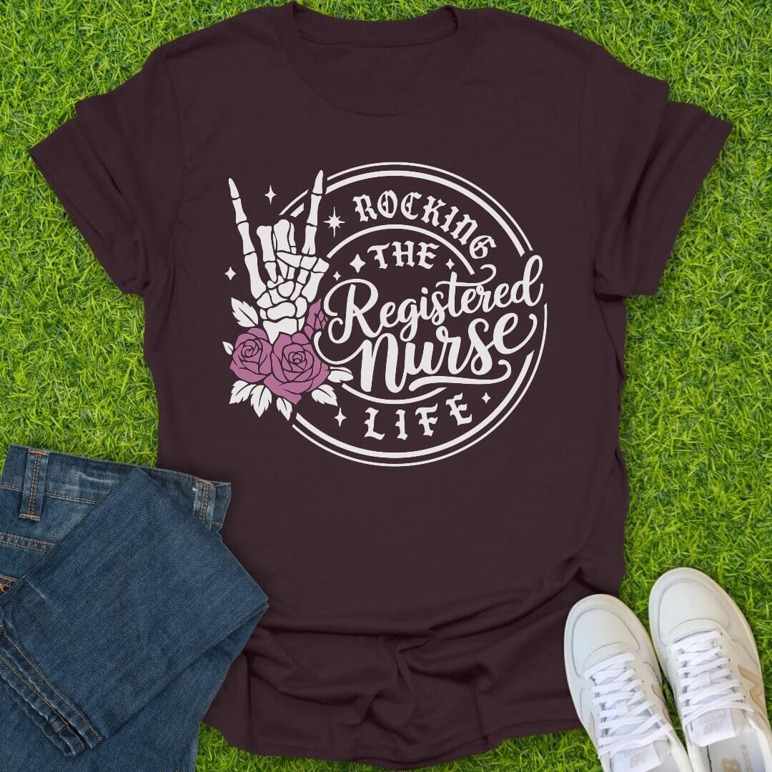 T-Shirt Dark Chocolate / S Rockin RN Tee