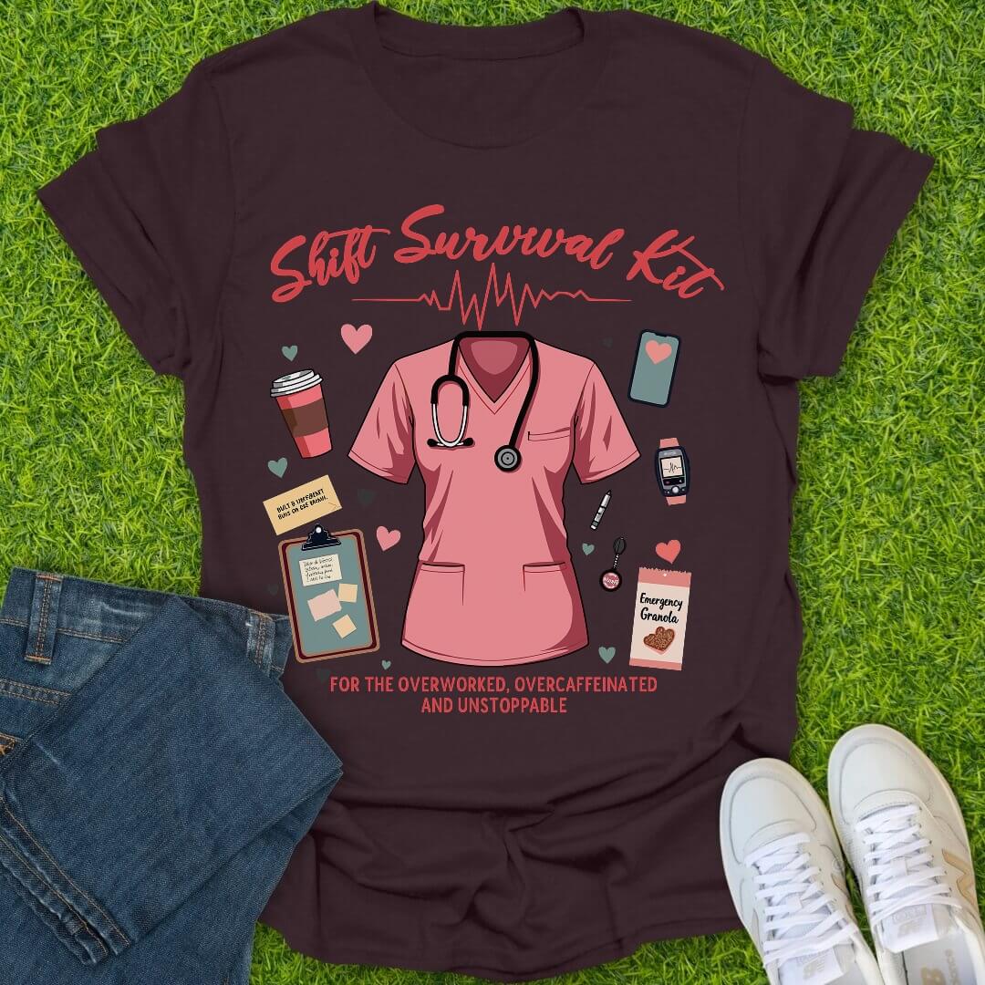 T-Shirt Dark Chocolate / S Survival Kit Tee