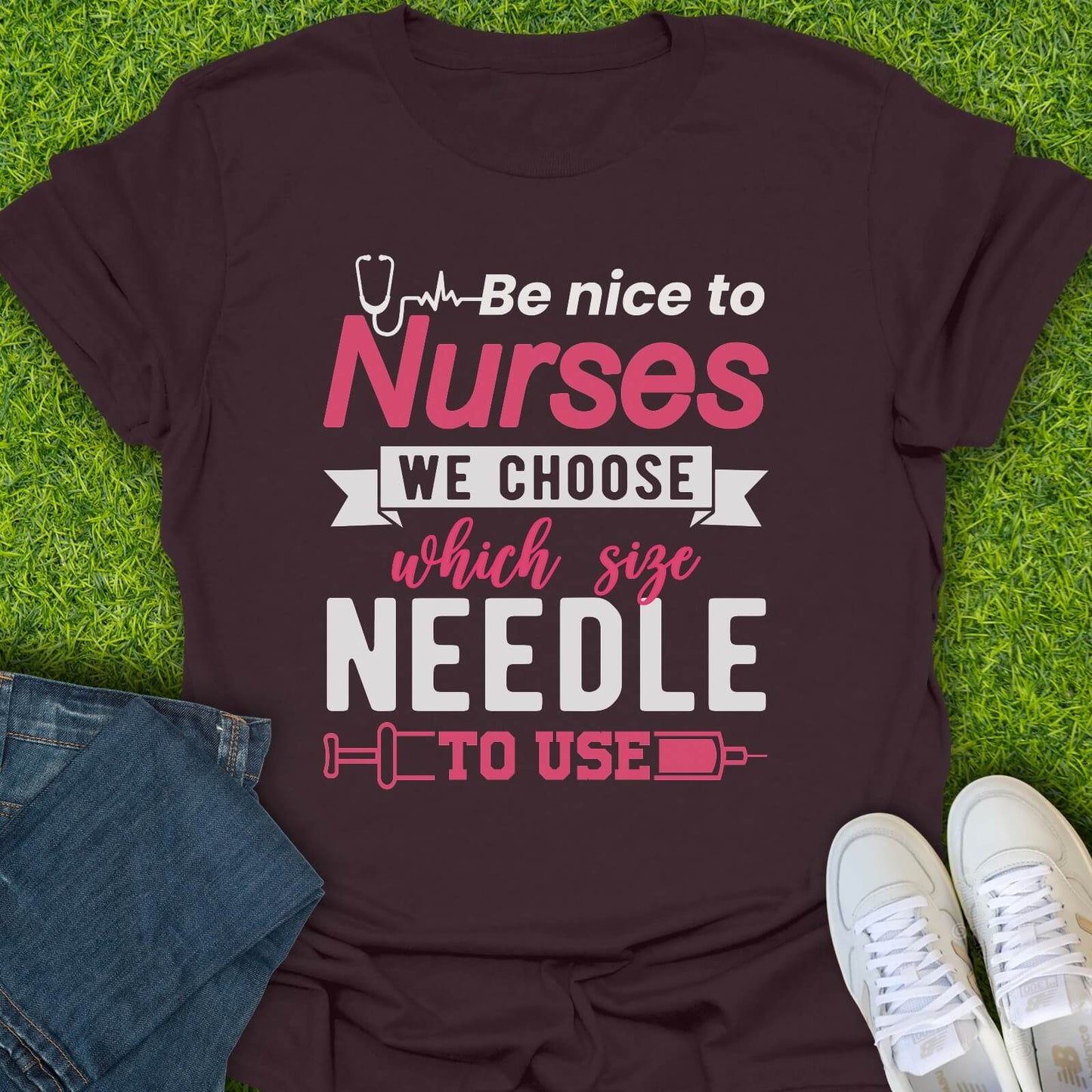 T-Shirt Dark Chocolate / S Which Size Needle Tee