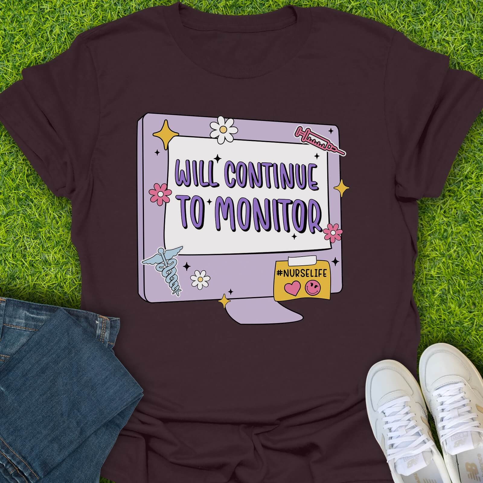 T-Shirt Dark Chocolate / S Will Continue To Monitor Tee