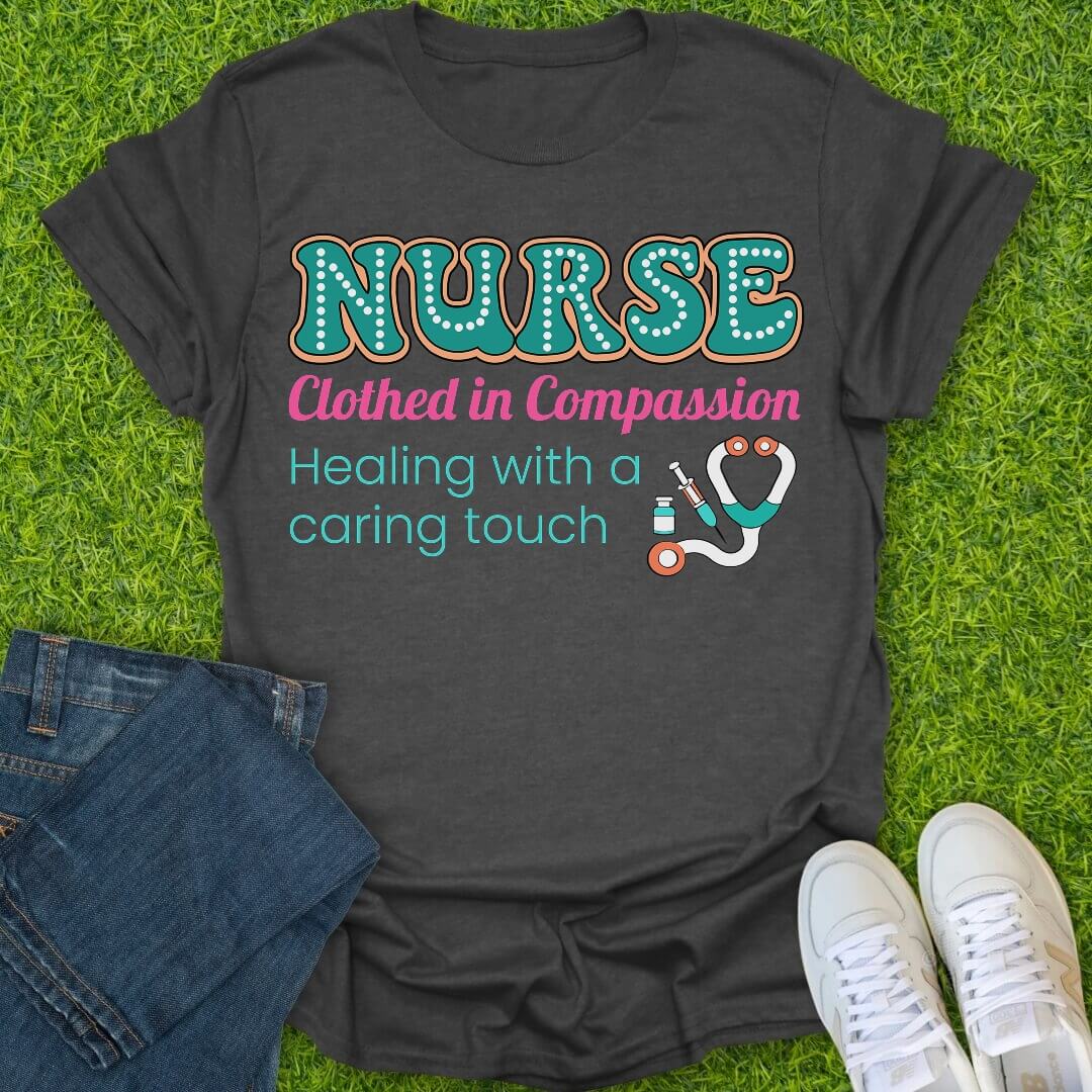 T-Shirt Dark Heather / S Clothed In Compassion Tee