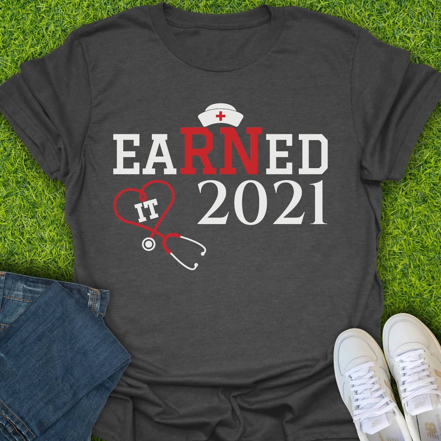 T-Shirt Dark Heather / S Custom Earned It Tee