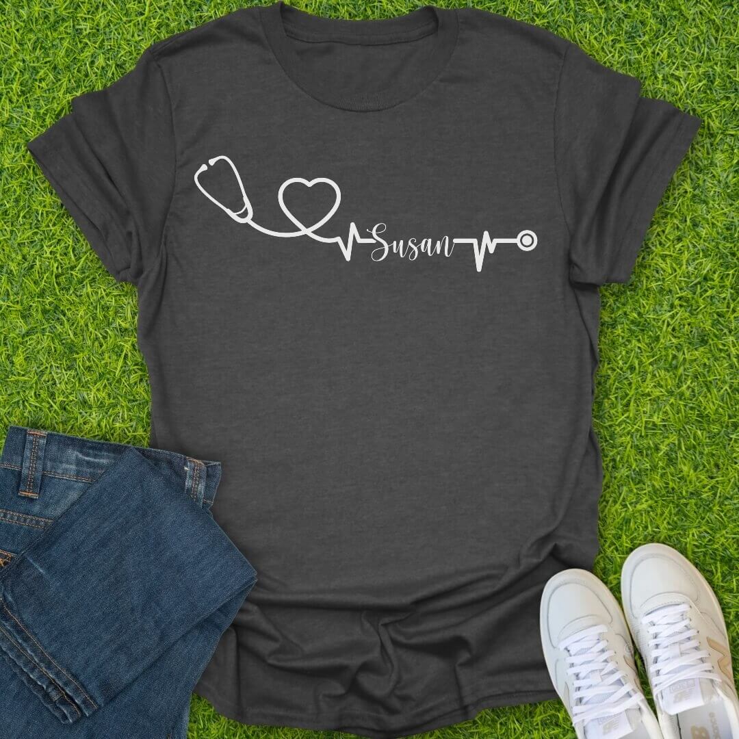 T-Shirt Dark Heather / S Custom StethoscopeTee