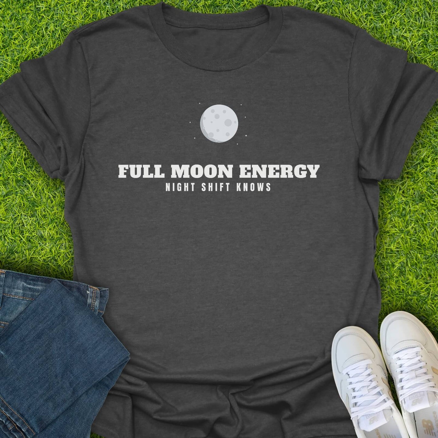 T-Shirt Dark Heather / S Full Moon Energy Tee