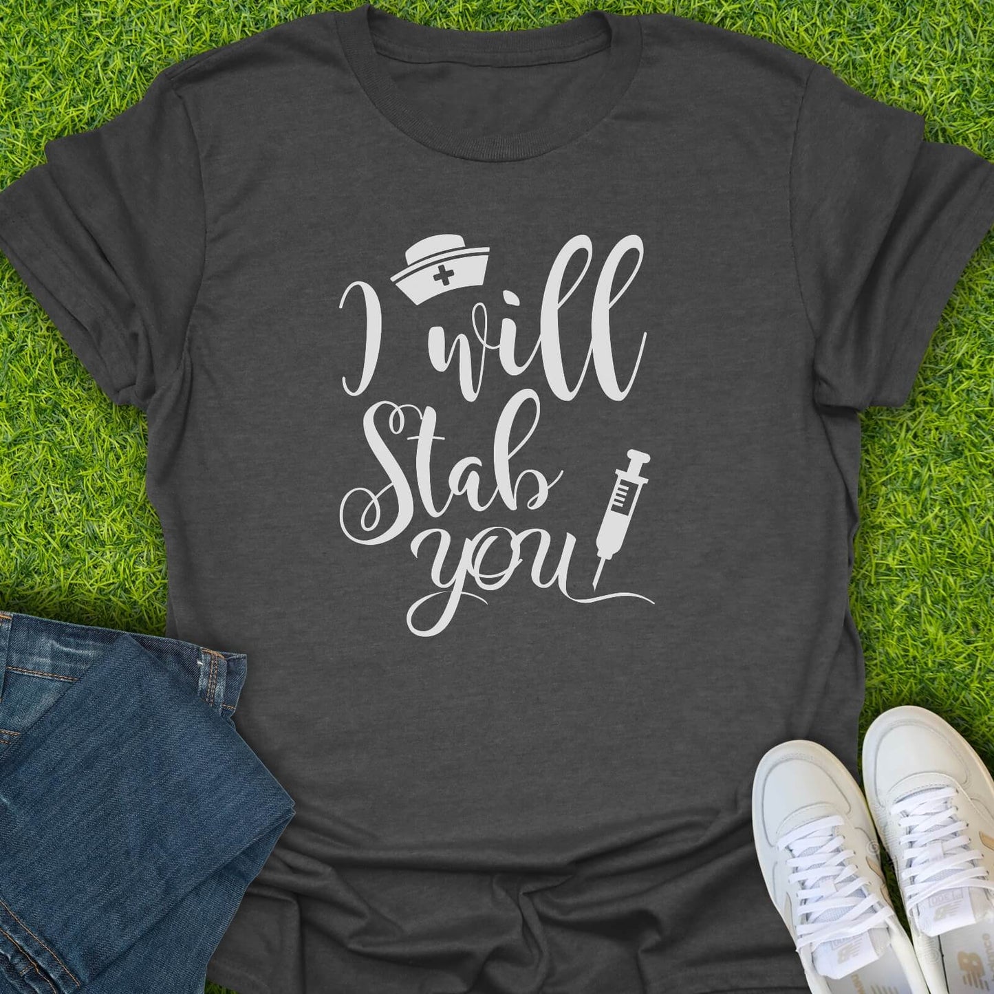 T-Shirt Dark Heather / S I Will Stab You Tee
