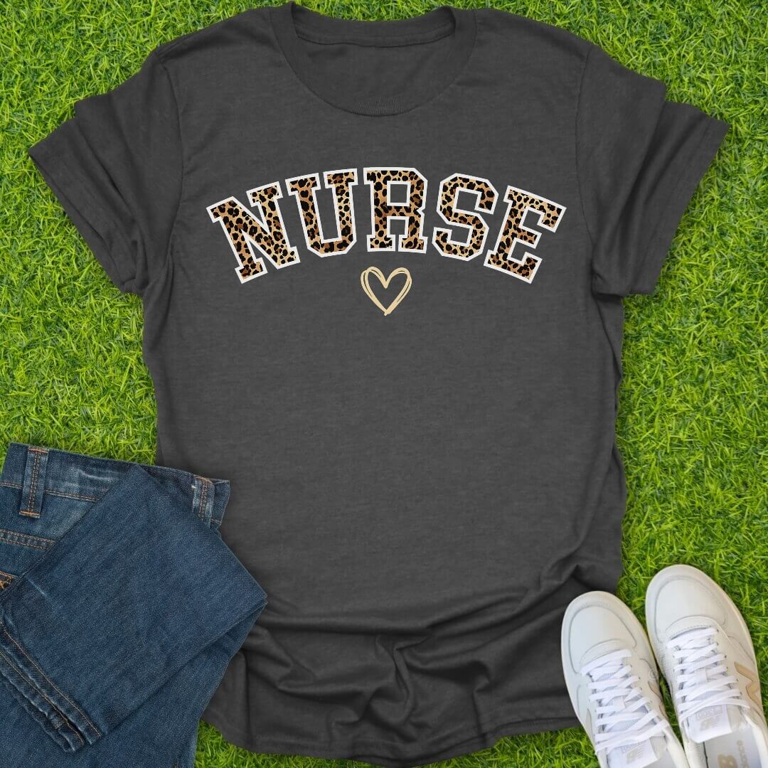 T-Shirt Dark Heather / S Leopard Nurse Arch Tee