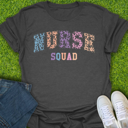 T-Shirt Dark Heather / S Leopard Nurse Squad Tee